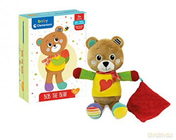 Clementoni 17761 Bob Toddler, Plush Blanket, Teddy Bear, Infant, Activity 0 Months, Cuddly, Animal Soft Toy, 100% Machine Washable