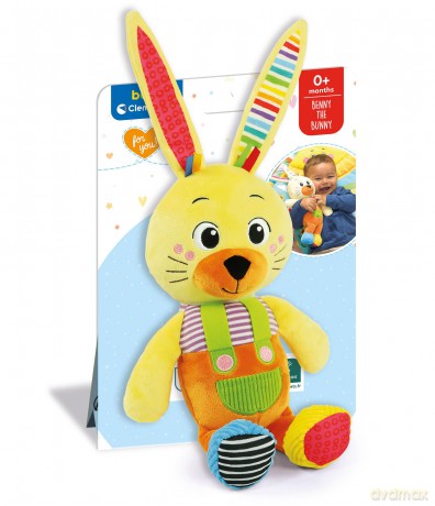 Clementoni Baby Infant Plush Benny The Bunny-New Born Gift, Animal Soft, Early Development & Activity, Sensory Learning Toys, Cuddly Rabbit, Toddler 0 Months, Machine Washable, 17907, Multicolour