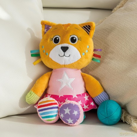 Clementoni Baby Infant Plush Katy The Kitty-New Born Gift, Animal Soft, Early Development & Activity, Sensory Learning Toys, Cuddly Cat, Toddler 0 Months, Machine Washable, 17908, Multicolour
