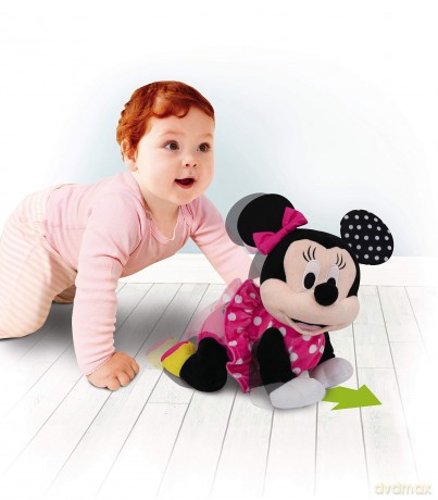 Clementoni Disney Baby Minnie Crawl With Me, Interactive Plush Toy for Encouraging Motor Skills & Development with Batteries Included 6+ Months