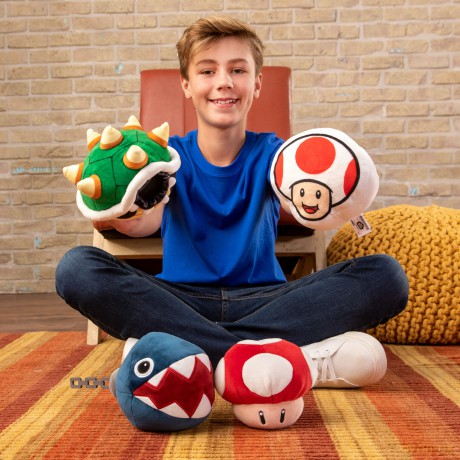 Club Mocchi Mocchi Super Mario Chain Chomp Junior 6 Inch Plush Stuffed Toy - Collectible Super Mario Toys for Ages 3+ Years Old