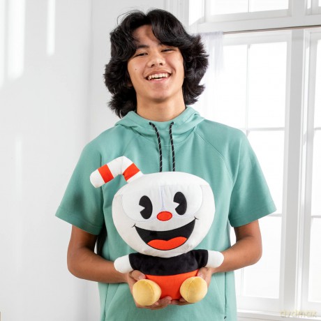Club Mocchi Mocchi T12873_BASE Cuphead Mega 15-Inch Plush, Cuddly Toy for Boys and Girls Aged 3+, White and Red