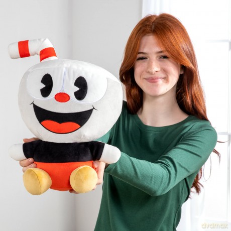 Club Mocchi Mocchi T12873_BASE Cuphead Mega 15-Inch Plush, Cuddly Toy for Boys and Girls Aged 3+, White and Red