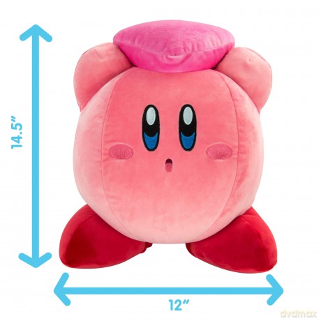 Club Mocchi Mocchi TOMY Kirby Mega Heart Plush Toy 38cm by Nintendo, Super Soft Cushion, Bedroom Accessories for Collectors as well as Girls and Boys from 3 Years old