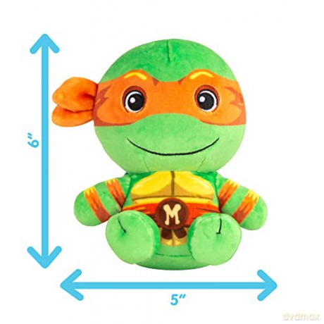 Club Mocchi Mocchi Teenage Mutant Ninja Turtles Michelangelo Junior Plush Toy - Collectible TMNT Soft Toys - Officially Licensed Superhero Toys - Desk Buddy Action Figures - Ninja Kids Toys 3+ Years