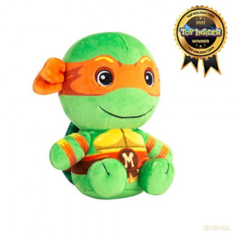 Club Mocchi Mocchi Teenage Mutant Ninja Turtles Michelangelo Junior Plush Toy - Collectible TMNT Soft Toys - Officially Licensed Superhero Toys - Desk Buddy Action Figures - Ninja Kids Toys 3+ Years