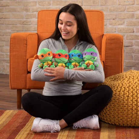 Club Mocchi Mocchi Teenage Mutant Ninja Turtles Raphael Junior Plush Toy - Collectible TMNT Soft Toys - Officially Licensed Superhero Toys - Desk Buddy Action Figures - Ninja Kids Toys 3+ Years