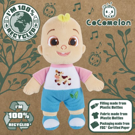 Cocomelon Eco Soft Toy, 100% Recycled Materials, Cocomelon JJ Gift, Sustainable Toy, Supersoft Plush