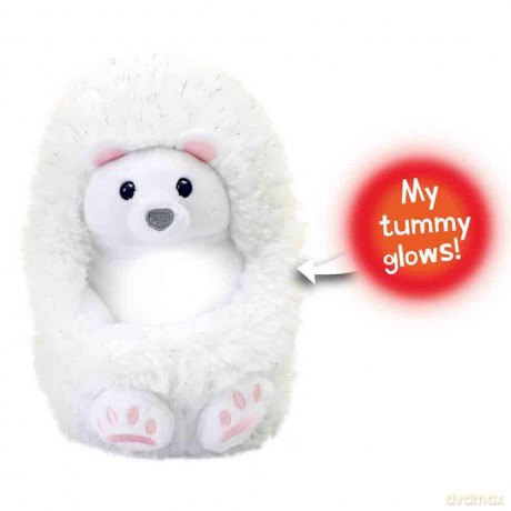 Curlimals Perry Polar Bear Arctic Glow Teddy Bear, Sensory toys, Cute, Plush, Laughing, Light-Up Tummy. Age 3+, White