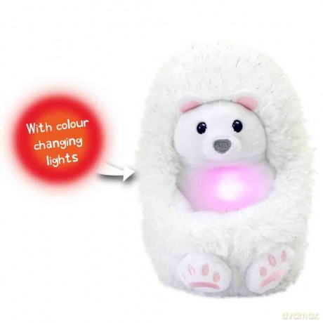 Curlimals Perry Polar Bear Arctic Glow Teddy Bear, Sensory toys, Cute, Plush, Laughing, Light-Up Tummy. Age 3+, White