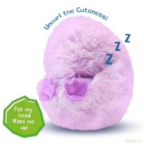Curlimals Pip Penguin Arctic Glow Interactive Soft Toy Cute Plush Laughing Light-Up Tummy Age 3-6, Lilac
