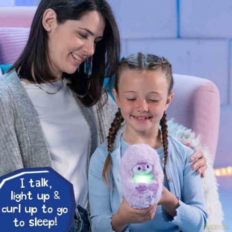Curlimals Pip Penguin Arctic Glow Interactive Soft Toy Cute Plush Laughing Light-Up Tummy Age 3-6, Lilac