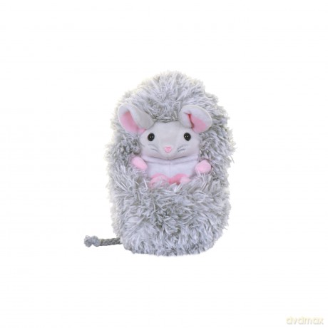 Curlimals Popsy Mouse, Cute Interactive Soft Toy, Responds To Touch: Talks, Makes Noises, Curls Into A Ball!, Grey