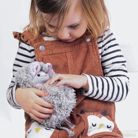 Curlimals Popsy Mouse, Cute Interactive Soft Toy, Responds To Touch: Talks, Makes Noises, Curls Into A Ball!, Grey