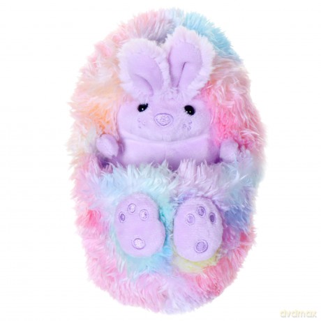 Curlimals Rainbow Bunny called Bo, Cute Interactive Rabbit Teddy Bear, Sensory Toys for Kids, Responds to Touch: Talks, Makes Noises, Curls Into a Ball!