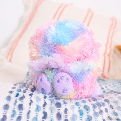 Curlimals Rainbow Bunny called Bo, Cute Interactive Rabbit Teddy Bear, Sensory Toys for Kids, Responds to Touch: Talks, Makes Noises, Curls Into a Ball!