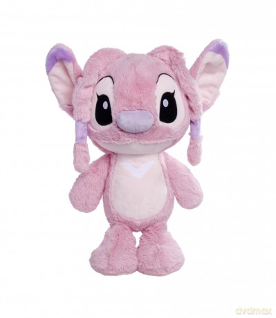 Disney Angel 25cm plush toy in flopsie style, cute soft toy pastel pink colour, suitable for kids and adults, and treat, officially licensed by Disney