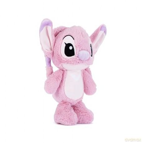 Disney Angel 25cm plush toy in flopsie style, cute soft toy pastel pink colour, suitable for kids and adults, and treat, officially licensed by Disney