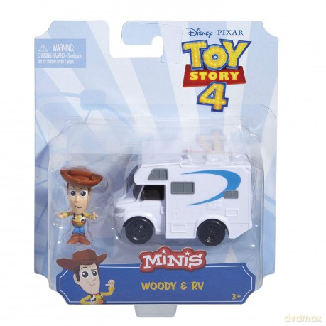 Disney Pixar Toy Story 4 Woody Mini Figure with RV Vehicle, Compact for Home and On-the-Go Play