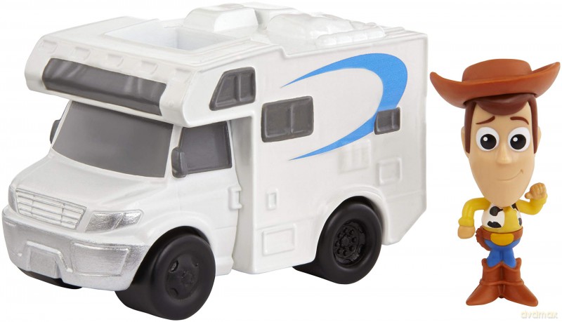Disney Pixar Toy Story 4 Woody Mini Figure with RV Vehicle, Compact for Home and On-the-Go Play
