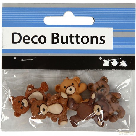 Dress it Up Button Stuffed with Love ~ 20 x 23-27 x18 mm 5 pcs. Multicolour, 10x8x1 cm
