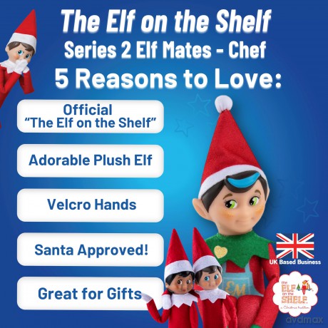 Elf on the Shelf Elf Mates | Christmas Elf | Elf on the Shelf Accessories, Elf on the Shelf Props (Elf Mates Chef Green Eyes)