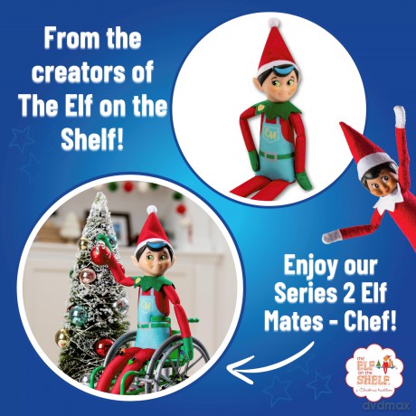 Elf on the Shelf Elf Mates | Christmas Elf | Elf on the Shelf Accessories, Elf on the Shelf Props (Elf Mates Chef Green Eyes)