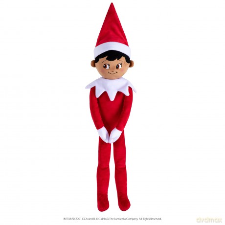 Elf on the Shelf Plushee Pal Huggables | Large Boy Elf Teddy | Giant Elf on the Shelf Teddy | Giant Elf Teddy | Large Black Elf on the Shelf Plush | Soft Toy | Teddies (Boy Dark)