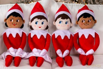 Elf on the Shelf Plushee Pal Huggables | Large Boy Elf Teddy | Giant Elf on the Shelf Teddy | Giant Elf Teddy | Large Black Elf on the Shelf Plush | Soft Toy | Teddies (Boy Dark)