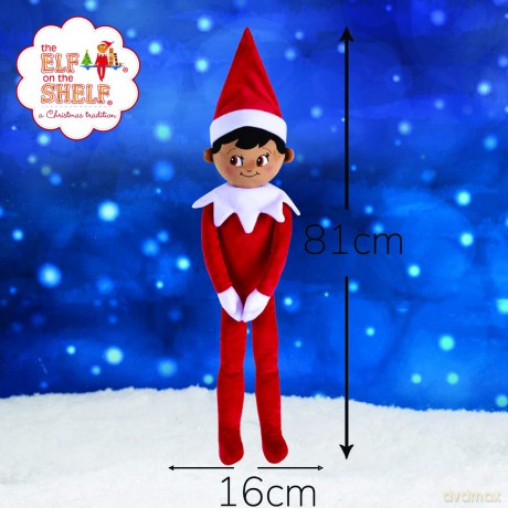 Elf on the Shelf Plushee Pal Huggables | Large Boy Elf Teddy | Giant Elf on the Shelf Teddy | Giant Elf Teddy | Large Black Elf on the Shelf Plush | Soft Toy | Teddies (Boy Dark)