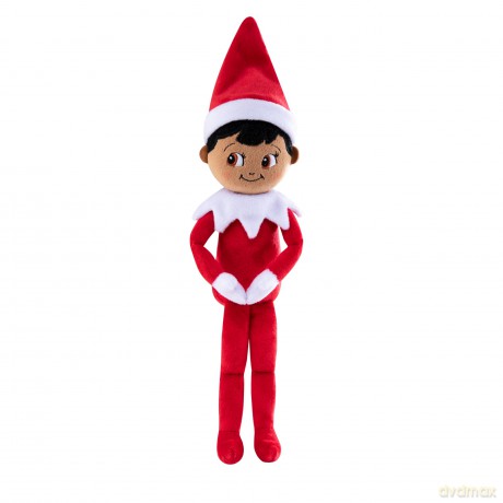 Elf on the Shelf Plushee Pal Snugglers - Cuddly, Cute and Adorable Boy Elf with Brown Eyes: 12" Premium Plush Christmas Teddy Toy Elf (Black/Dark tone)