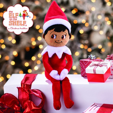 Elf on the Shelf Plushee Pal Snugglers - Cuddly, Cute and Adorable Boy Elf with Brown Eyes: 12" Premium Plush Christmas Teddy Toy Elf (Black/Dark tone)