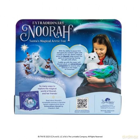 Extraordinary Noorah Plush - 9-Inch Deluxe Animal Plush with Northern Lights-Inspired Tail - As Seen in Elf Pets: A Fox Cubs Christmas Tale - Arctic Fox Pal of The Elf on the Shelf - Brand Scout Elf