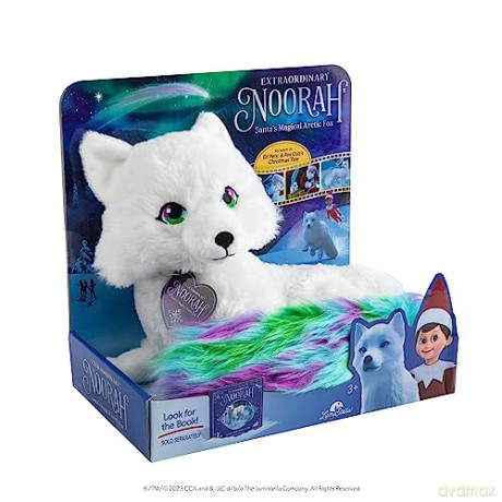 Extraordinary Noorah Plush - 9-Inch Deluxe Animal Plush with Northern Lights-Inspired Tail - As Seen in Elf Pets: A Fox Cubs Christmas Tale - Arctic Fox Pal of The Elf on the Shelf - Brand Scout Elf