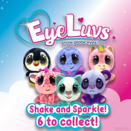 EyeLuvs: 5-inch Assortment Plush (Wave 1) | Collect 1 of 6 Adorable Characters | Shake and Watch Their Eyes Sparkle | Collectible Plush for Kids Ages 3+