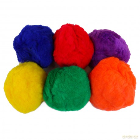First-Play Fluff Balls, Multi-Colour, 65 mm