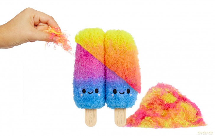 Fluffie Stuffiez Small Collectible Plush - Ice Pops - Surprise Reveal Unboxing -Huggable Ultra Fluff DIY Plush from the Treats Family - Tactile Play and Fidget - For Kids Ages 4+