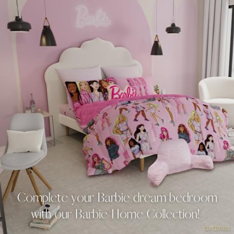 Franco Barbiecore Lux Super Soft Plush Squishy 17" Inch Barbie Logo Decorative Pillow