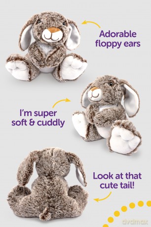 GOGOPO Sitting Rabbit Stuffed Animal Plush Toy| Fluffy Burrow Bunny Animal | Soft Toy Gift for Kids | 20cm