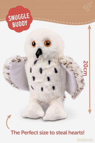 GOGOPO Wizard Snowy Owl Stuffed Animal Plush Toy| Fluffy Soft Toy Gifts for Kids| 20cm