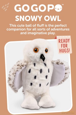 GOGOPO Wizard Snowy Owl Stuffed Animal Plush Toy| Fluffy Soft Toy Gifts for Kids| 20cm