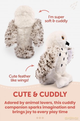 GOGOPO Wizard Snowy Owl Stuffed Animal Plush Toy| Fluffy Soft Toy Gifts for Kids| 20cm