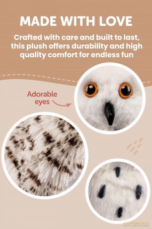 GOGOPO Wizard Snowy Owl Stuffed Animal Plush Toy| Fluffy Soft Toy Gifts for Kids| 20cm