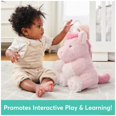 GUND Baby Alora the Unicorn Animated Plush, Singing Stuffed Animal Sensory Toy, Sings ABC Song and 123 Counting Song, Pink, 11"