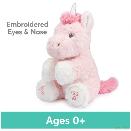 GUND Baby Alora the Unicorn Animated Plush, Singing Stuffed Animal Sensory Toy, Sings ABC Song and 123 Counting Song, Pink, 11"