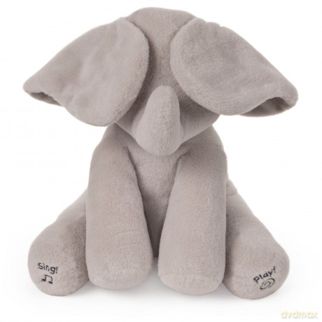 GUND Flappy Elephant Interactive Plush Toy | Sing and Speaking in Italian | Moves Ears | 12" Plush Toy | Soft Toy for Children from 10 Months