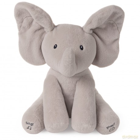 GUND Flappy Elephant Interactive Plush Toy | Sing and Speaking in Italian | Moves Ears | 12" Plush Toy | Soft Toy for Children from 10 Months