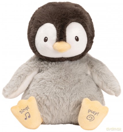 GUND Kissy the Penguin - Sings, Speaks and Throws Kisses, Language Optionally Adjustable in German or Italian, from 10 Months