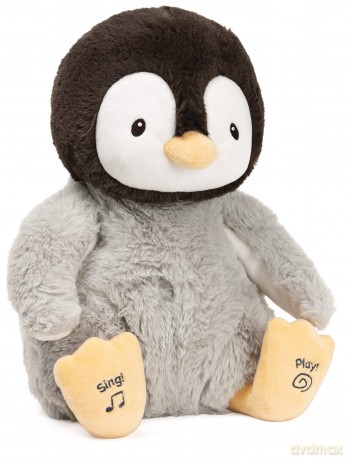 GUND Kissy the Penguin - Sings, Speaks and Throws Kisses, Language Optionally Adjustable in German or Italian, from 10 Months