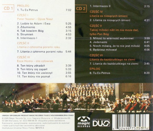 Piotr Rubik & Zbigniew Książek: Oratorium Tu Es Petrus Ty Jesteś Skałą [2CD]